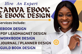 create canva ebook design, book layout design and workbook journal