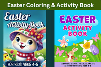 design easter kids coloring book activity book workbook for KDP