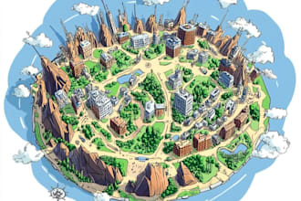 draw a unique vector or isometric map
