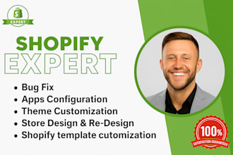 shopify coding shopify bug fixing , theme developement and customization