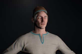 video game 3d character, 3d assets, 4k texture, skin rig, control rig, animation