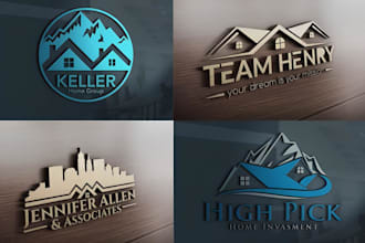 design luxury real estate, construction and modern realtor business logo