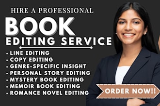 line edit, copy edit your novel book romance manuscript memoir book mystery book