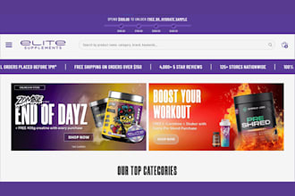 design supplement website health supplement shopify store nutraceutical website