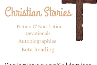 ghostwrite your inspiring christian stories and novels