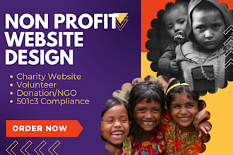 build responsive non profit,ngo,charity,donation, fundraising website with 501c3