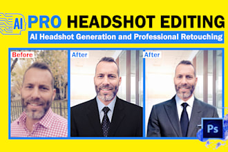 do ai headshot generation, business headshot editing, and professional retouch