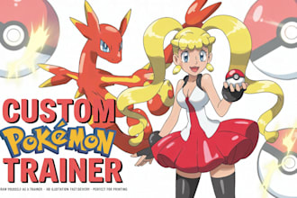 draw you as a custom pokemon trainer and your team with background