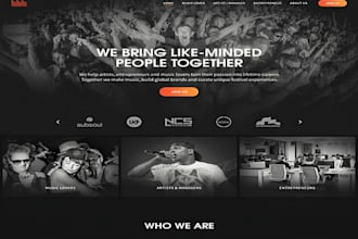 design music website for dj, producer, artist streaming website bandzoogle, wix