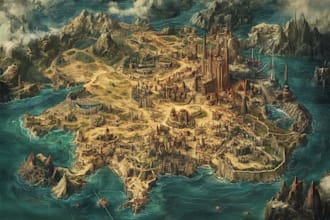 hand draw a fantasy map for your book