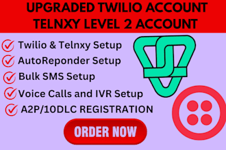 create twilio telnyx account for bulk SMS sip trunk did number call center