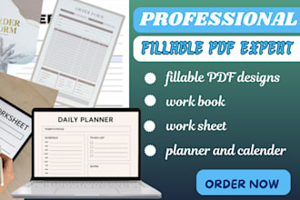 design fillable PDF forms worksheets workbook journal planner checklist calendar