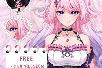 craft vtuber model, live 2d vtuber model, vtuber model rigging