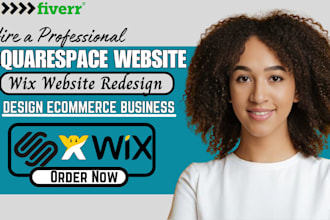 design and redesign custom ecommerce, business squarespace website, wix website