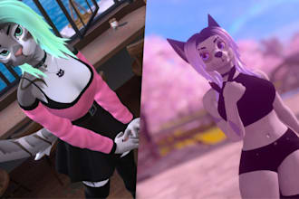 furry vrchat avatar vrchat world character animation 2d 3d anime nsfw character