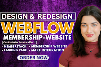 webflow membership webflow subscription website develop webflow website