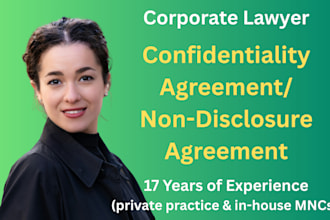 provide confidentiality agreement, nda format by corporate lawyer