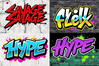 design a stylish graffiti inspired logo