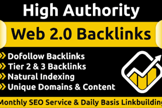 build 300 authority web 2 0 backlinks