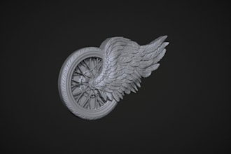 design 3dpendant model, motorcycle club logo, emblem sculptor, 3d prints, zbrush