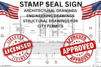 do structural architectural drawing pe stamp ohio florida for city permits