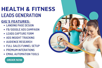 generate health, fitness, weight loss and workout plan via ads and landing page