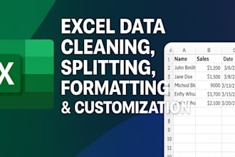 do the excel data clean, format, merge,split excel data