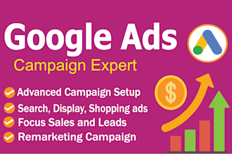 setup and manage google ads, adwords PPC campaigns and pmax campaigns