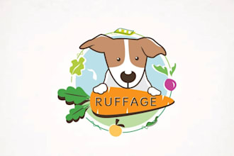design awesome ruffage dogs logo