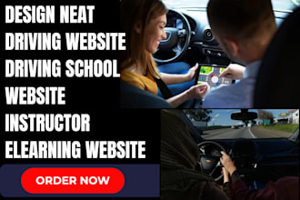 design neat driving website driving school website instructor elearning website