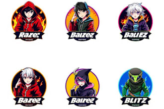 design custom anime logo for streamer and video game