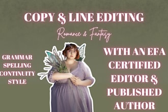 line and copy edit your romance or fantasy novel