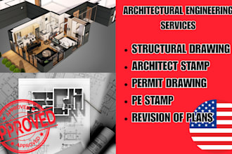 draft architectural structural engineered plans permit drawing licensed engineer