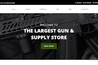 design gun shopify ammunition store firearm website military weapon gun store