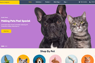 design pet store pet shopify pet accessories dog food store pet care website