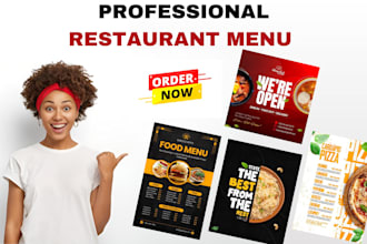 design professional restaurant menu and price list design