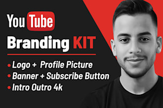 create logo design with youtube intro outro and banner