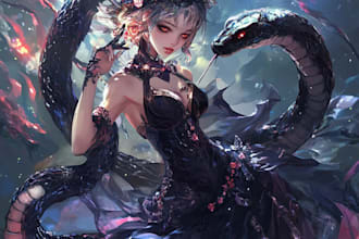 draw fantasy scifi custom characters and concept