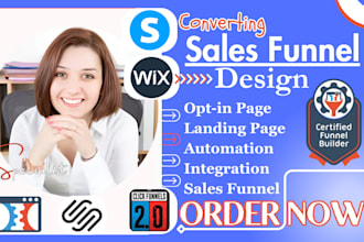 design clickfunnels sales funnel, systeme io landing page, clickfunnels sales pg