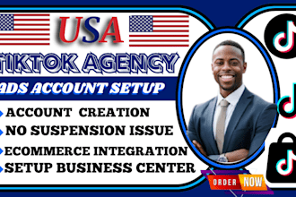 setup USA shopify tiktok account manage tiktok ads manager tiktok agency