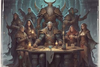 draw a dnd art party character, fantasy, ilustration