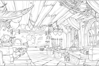 draw line art pencil sketch 2d traditional line art illustration frame by frame