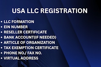 do USA llc formation,tax consulting and obtaining ein number
