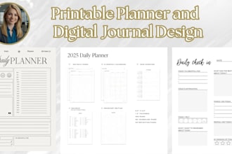 design a fillable PDF, journal, ebook design, digital planner or workbook design