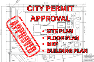 create site plans stamped building plans mep drawings for city permit approval