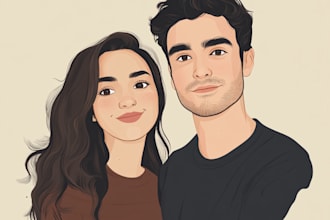 do custom cartoon family,couple,friends portrait