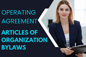 draft your llc operating agreement and  articles of organization bylaws