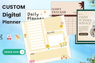 create custom digital planner templates, journals, and calendars for etsy