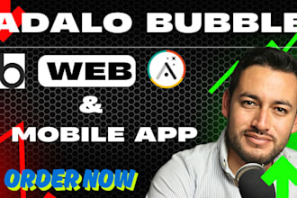 do mobile app development quickly, ai powered app creation, adalo, bubble io