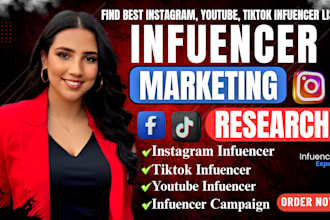 research and find best instagram, youtube, tiktok influencer email list
